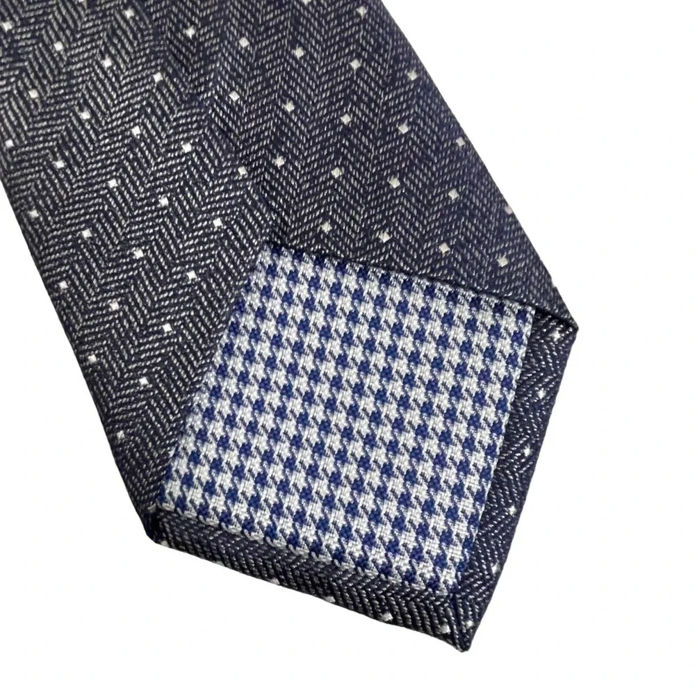 Charles Tyrwhitt Silk‎ Tie Blue White Dot Pattern Men's Necktie 3.25
